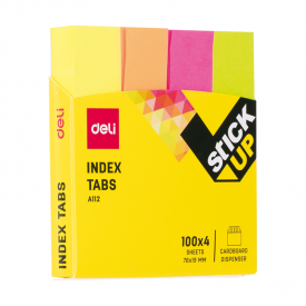 EA11202 Paper Index Tabs 76×19mm 4×100sheets 4 Neon Color