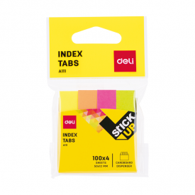 EA11102 Paper Index Tabs 50×12mm 4×100sheets 4 Neon Color