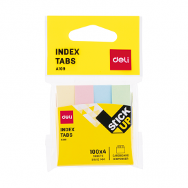 EA10902 Paper Index Tabs 50×12mm 4×100sheets 4 Color