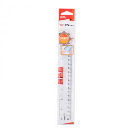 EG00212 PS Ruler Easy-grab 20cm Transparent