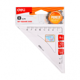 EG10012 45/45 Set Square Easy-grab 8cm Transparent