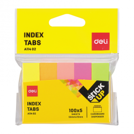 EA11402 Paper Index Tabs 50×12mm 5×100sheets 5 Color