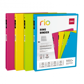 EB10000 Rio PP 1IN 2 D-Ring View Binder A4 4C
