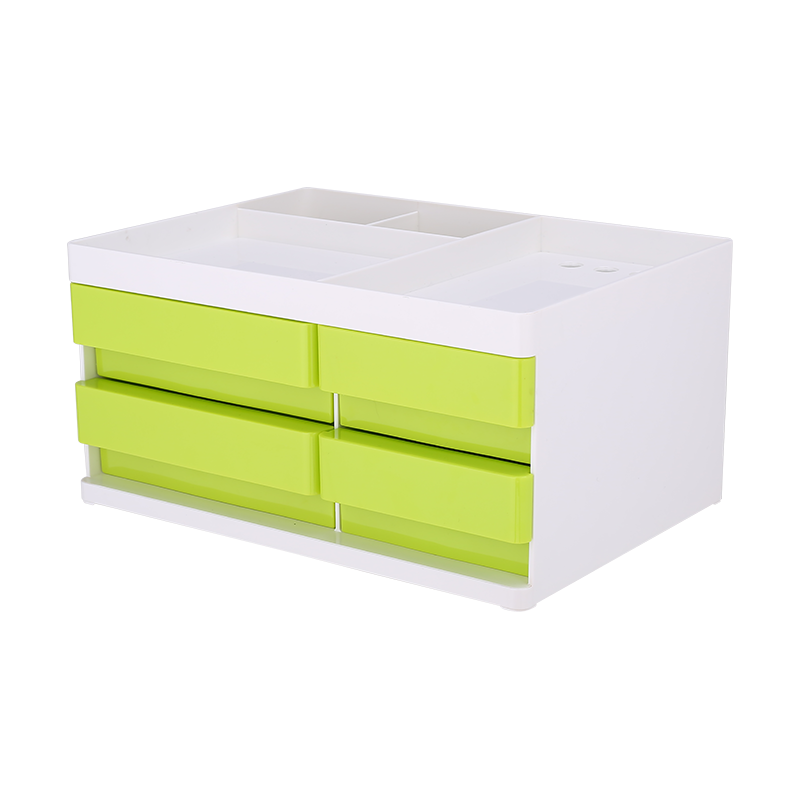 EZ25050 ABS Desk Organizer Green, 4 drawers, 3 comp.