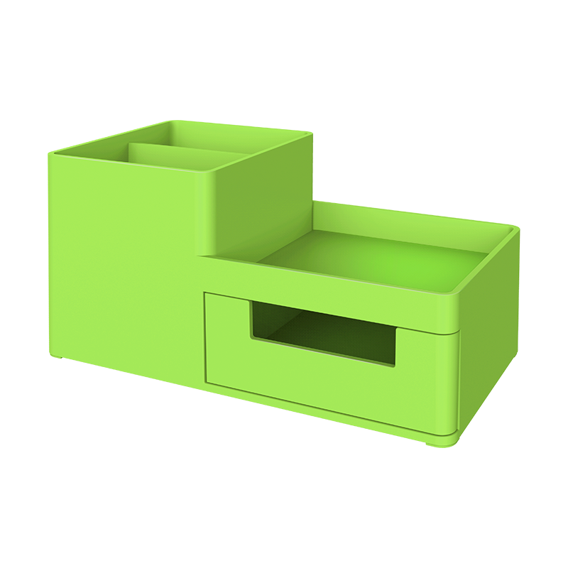 EZ25150 ABS,PS Desk Organizer Green, 3comp., 1 drawer